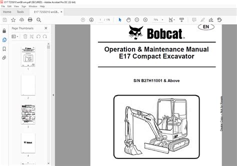 Operation & Maintenance Manual E17 Compact Excavator